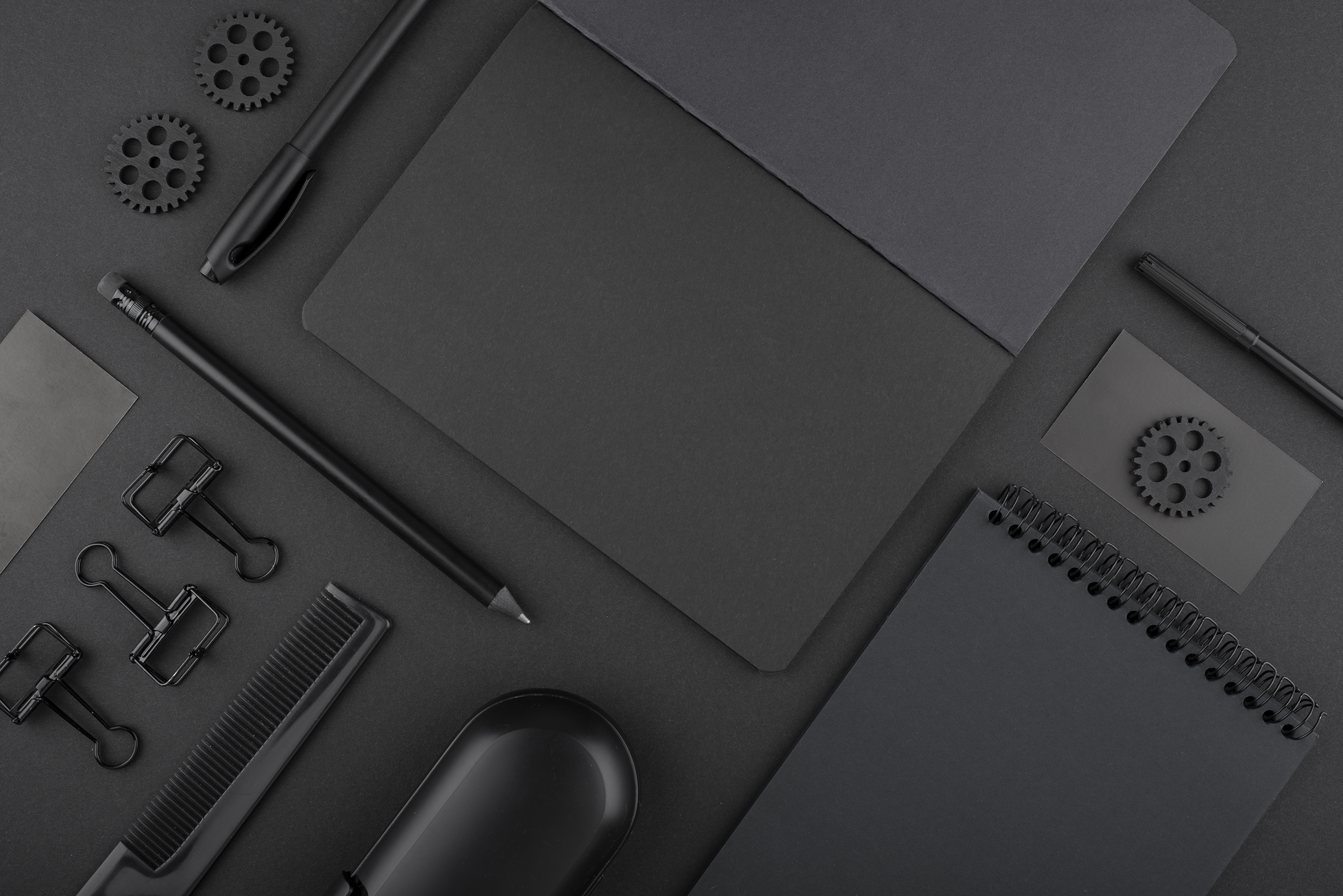 black-background-with-stationery